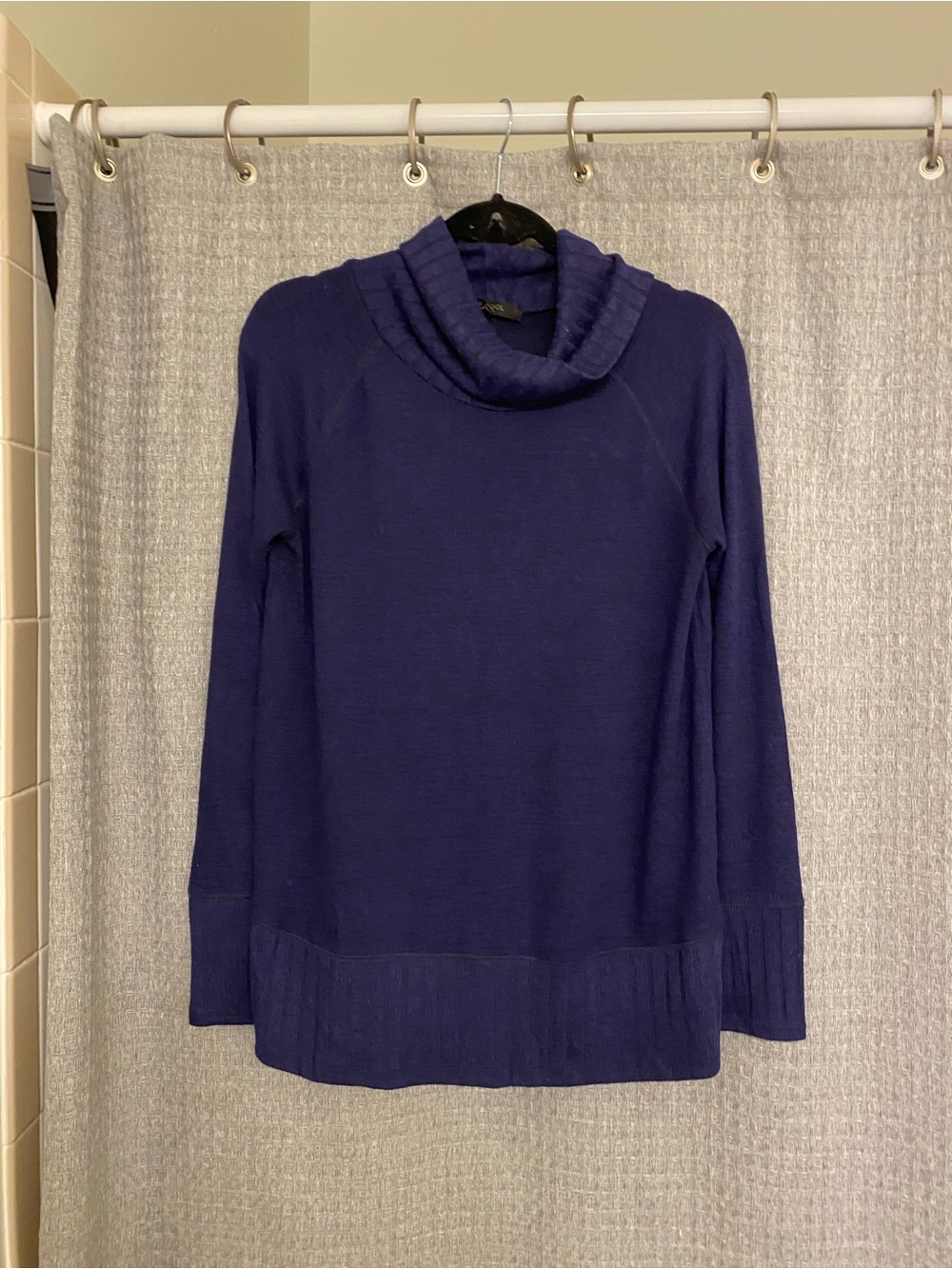 Womens Cowl Neck Sweater - Navy
